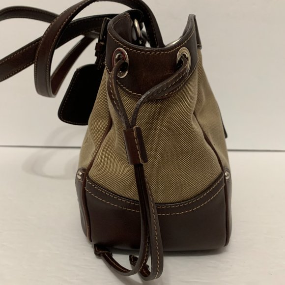 PRADA CANAPA LOGO CANVAS AND LEATHER BAG MADE IN ITALY - Picture 8 of 16